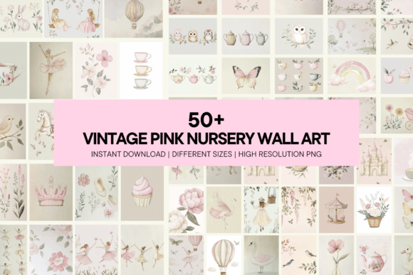Download Vintage Pink Prints Nursery Wall Art - Nursery wall art Collection