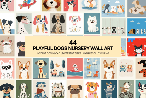 Download Playful Dogs Nursery Wall Art Cute Puppy - Nursery wall art Collection
