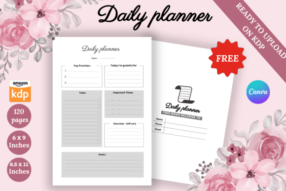 Download FREE KDP Interior Daily Planner - Interior Collection