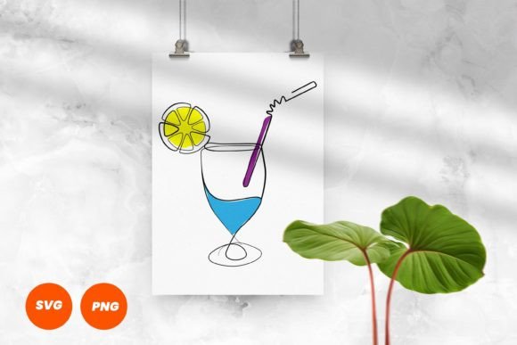 Download Cocktail One Line Drawing - Line drawing Collection