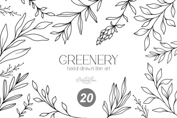 Download GREENERY LINE DRAWING, FORAL LINE ART - Line drawing Collection