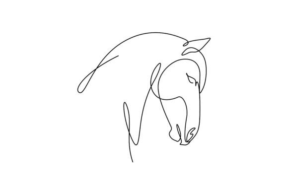 Download One Single-line Drawing of Horse Face - Line drawing Collection
